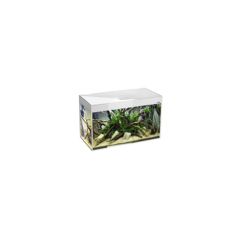 *AQUARIUM GLOSSY 80 BLANC D&N led 2x14w 80x35x54cm 125L (sur commande)