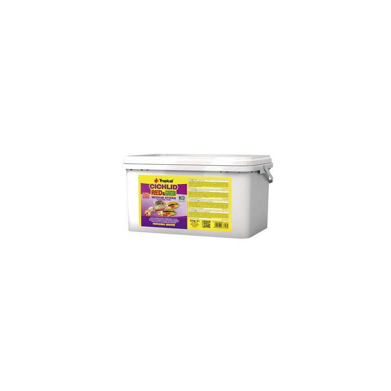 *CICHLID RED & GREEN MEDIUM STICKS 5L/1.8KG (sur commande)