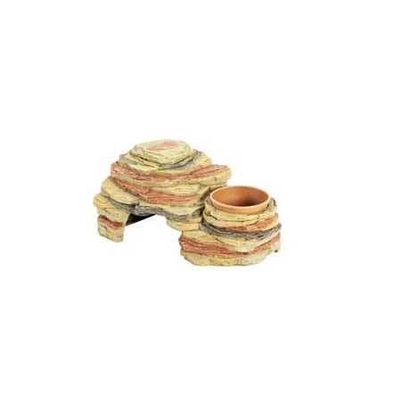 3 IN 1 FEEDING DISHES HIDE OUT 28x16.5x13cm REPTIZOO