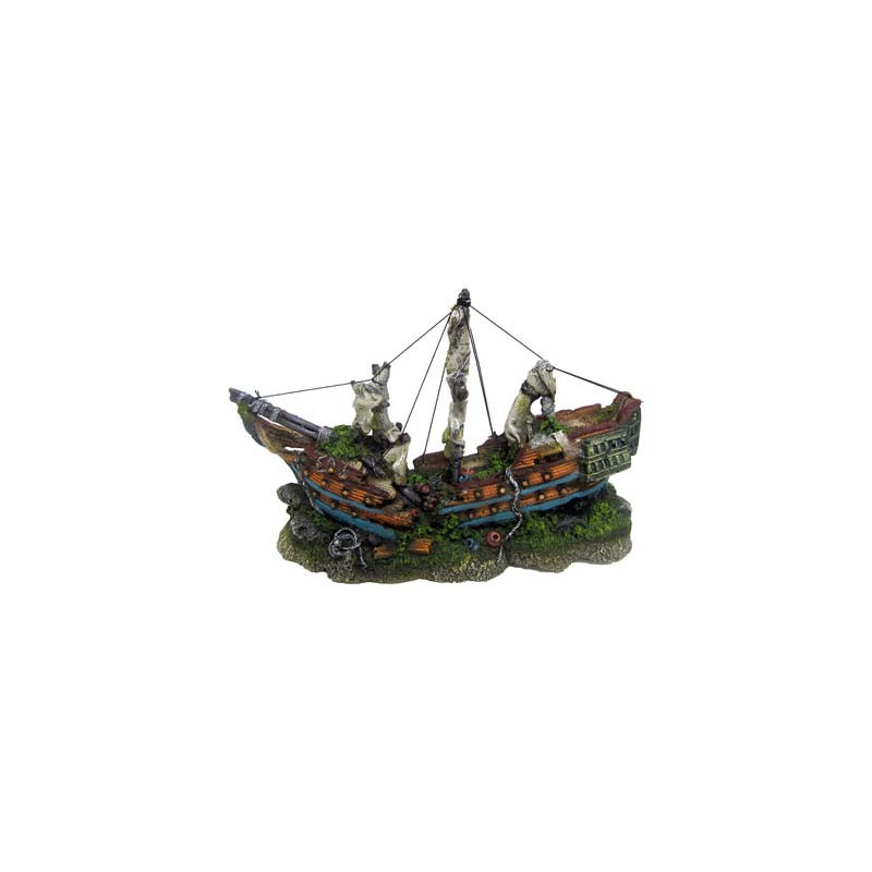 BATEAU SUR ROCHERS 45x16.5x27cm
