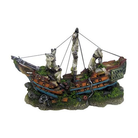 BATEAU SUR ROCHERS 45x16.5x27cm